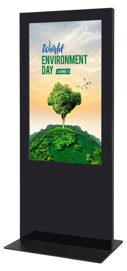 Showdown Displays Digitale Infostele Slim Schwarz 55" mit Samsung-Bildschirm