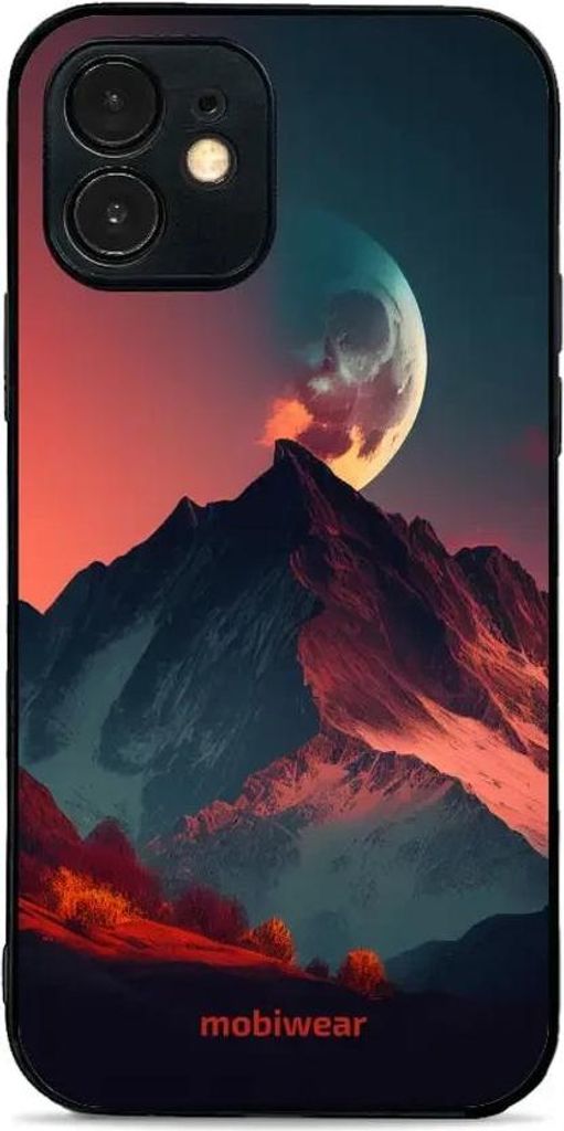 Handyhülle für iPhone 12 Mini, Mobiwear Glossy Case, Gebirgsdämmerung