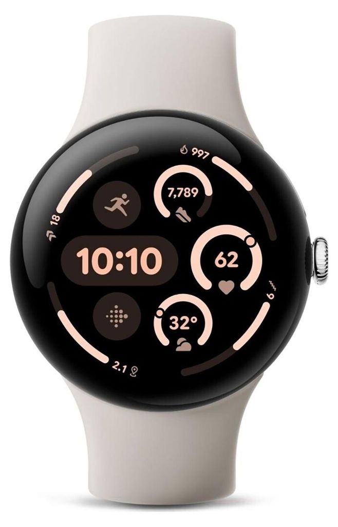 Google Pixel Watch 3 45mm Wi-Fi Polished Silver Produktbild 