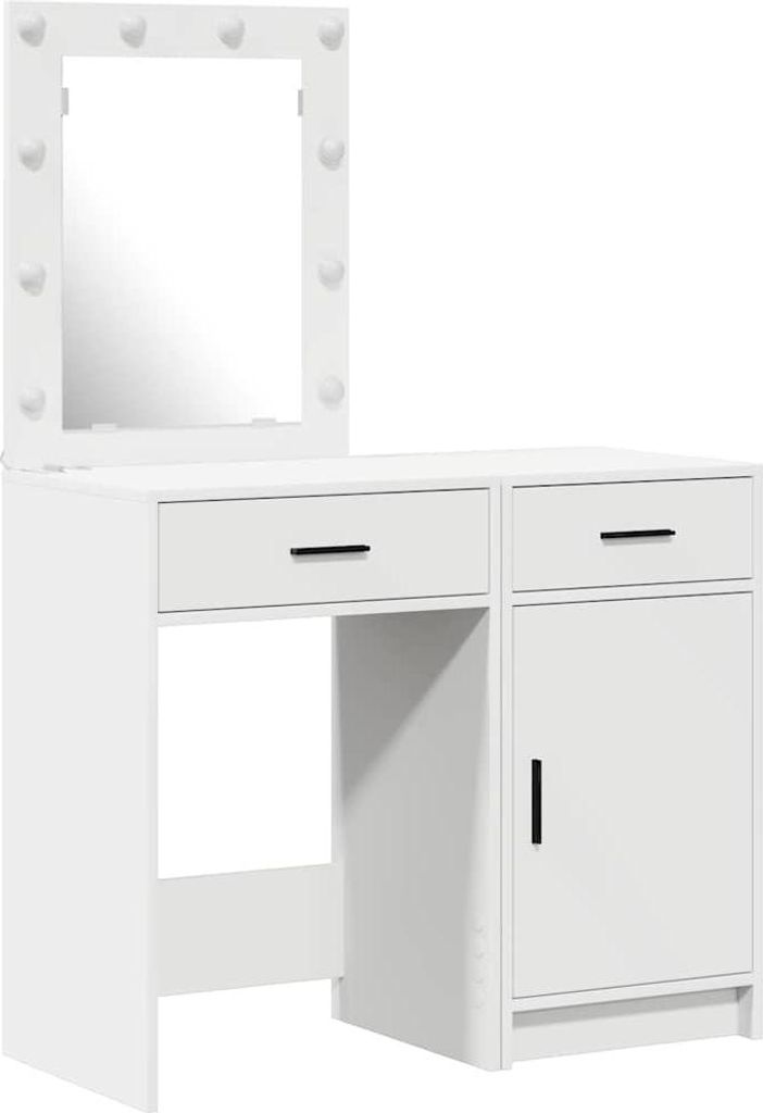 Schminktisch mit Tür 2 pcs Weiß 50 x 41 x 135 cm Holzwerkstoff