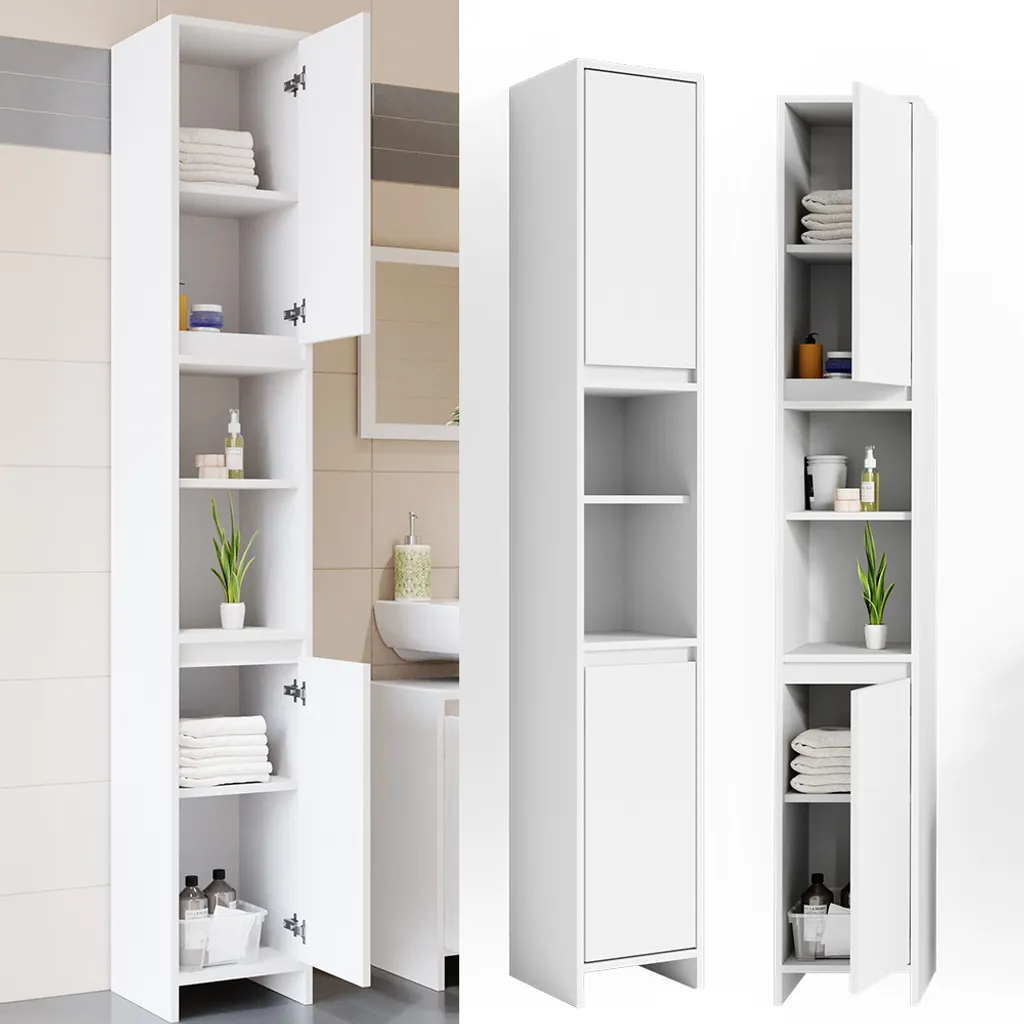 Meuble salle de bain étroit Vicco Emma 30cm Blanc pour Petit Espace