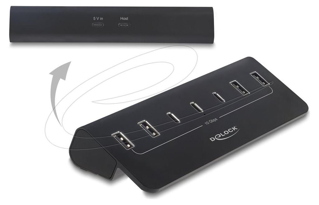 Hub USB 10 Gbps avec 3 ports USB-C et 4 ports USB-A, en Image du produit 