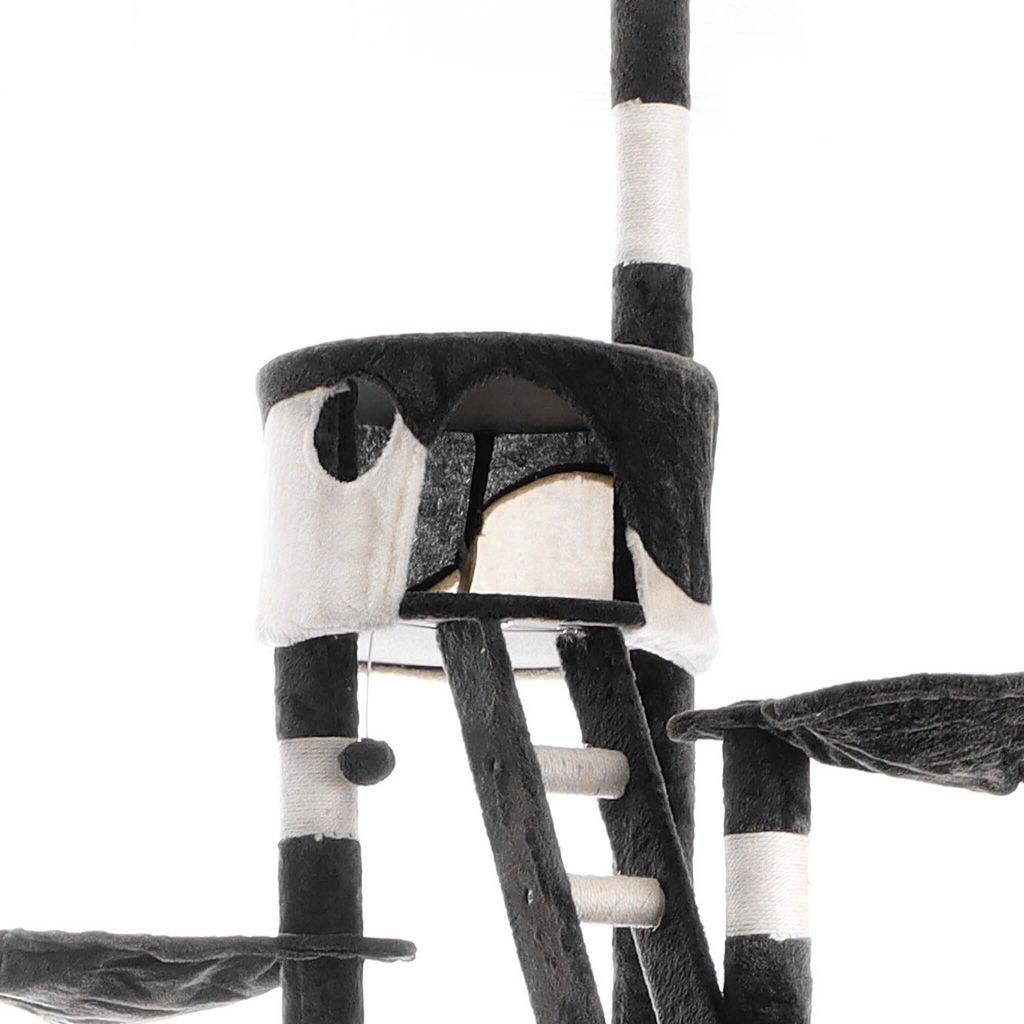 Wiltec Kratzbaum 240-260 cm schwarz/weiß, Katzenkratzbaum Produktbild 3