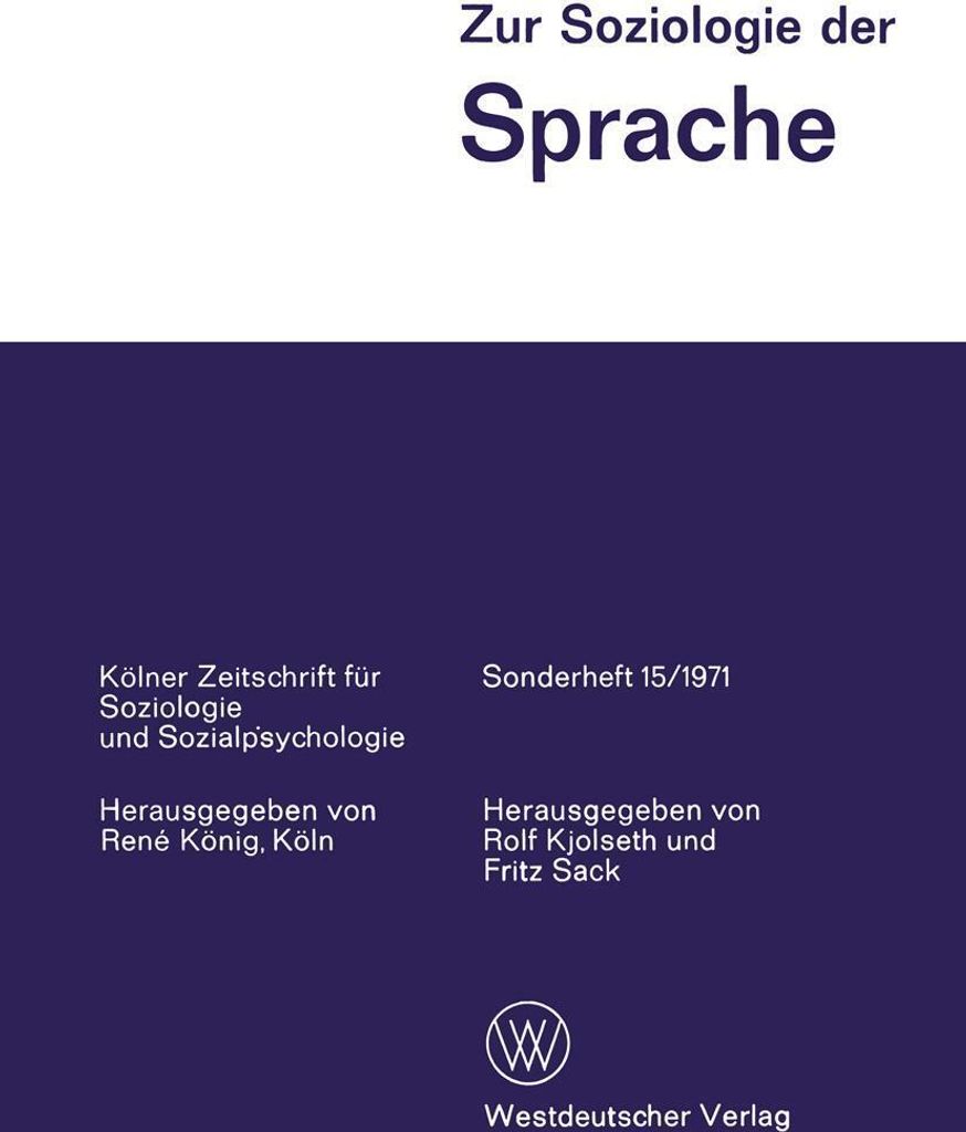 Zur Soziologie der Sprache