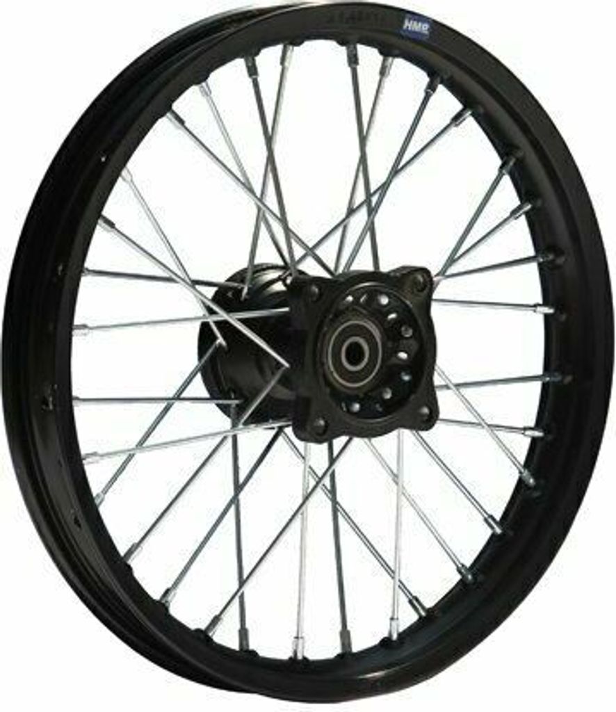 Alu Felge eloxiert 17 Zoll vorne schwarz 12 mm Typ2 Pit Dirt Bike Cross