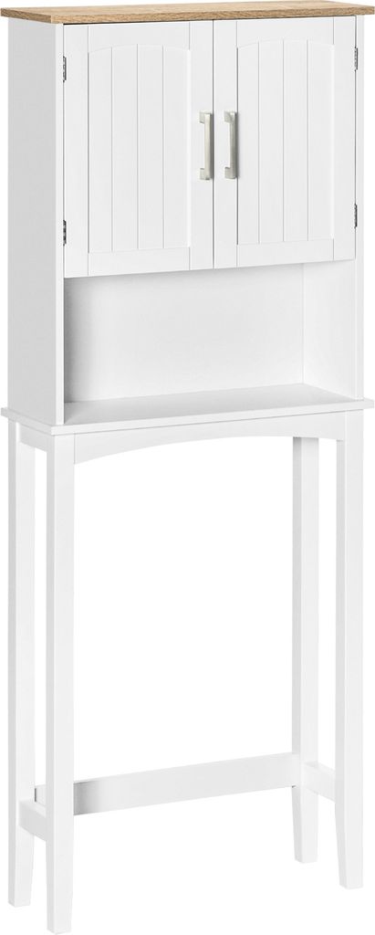 kleankin Toilettenschrank, Hochschrank für Waschmaschine mit 2 Türen, verstellbarer Innenboden und Ablageboden für Badezimmer, WC, Belastung 20 ...