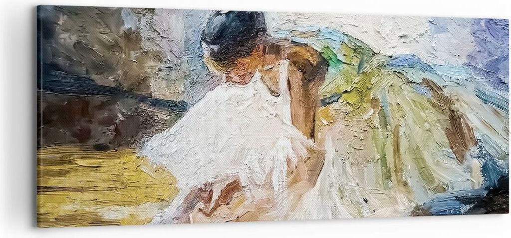 Bild auf Leinwand - Leinwandbild - Einteilig - Ballerina Mädchen Öl - 120x50cm - Wand Bild - Wanddeko - Wandbilder - Leinwanddruck - Bilder - Wan...