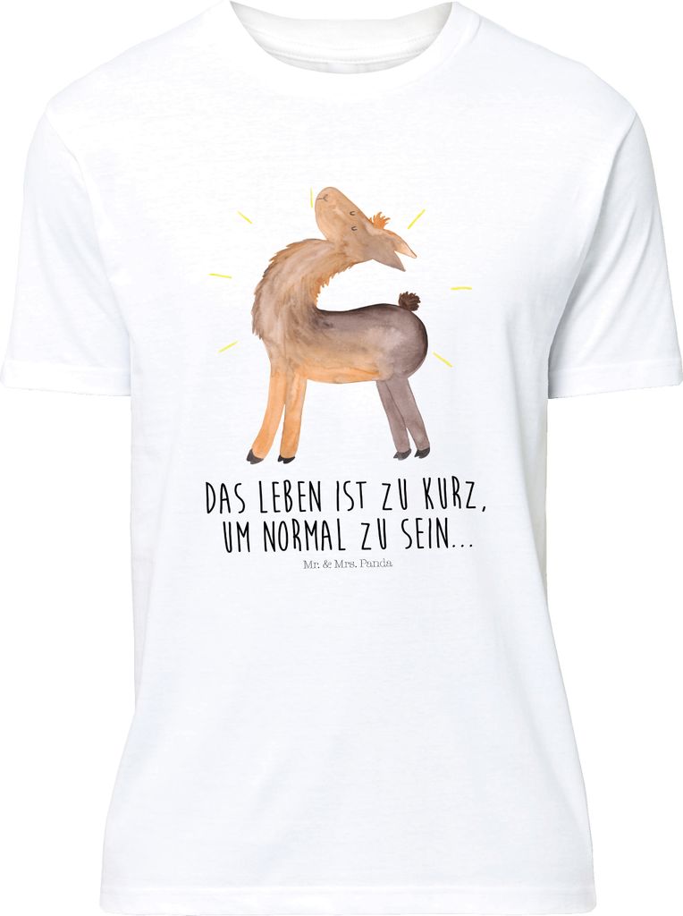 Mr. & Mrs. Panda Größe M T-Shirt Lama Stolz - Weiß - Geschenk, mit Spruch, Hippie, Tshirt, Shirt, Family, Herren, Familie, Freundin