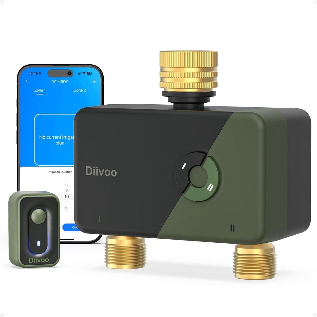 Diivoo WLAN Bewässerungscomputer mit 2 Ausgängen Smarte Produktbild 