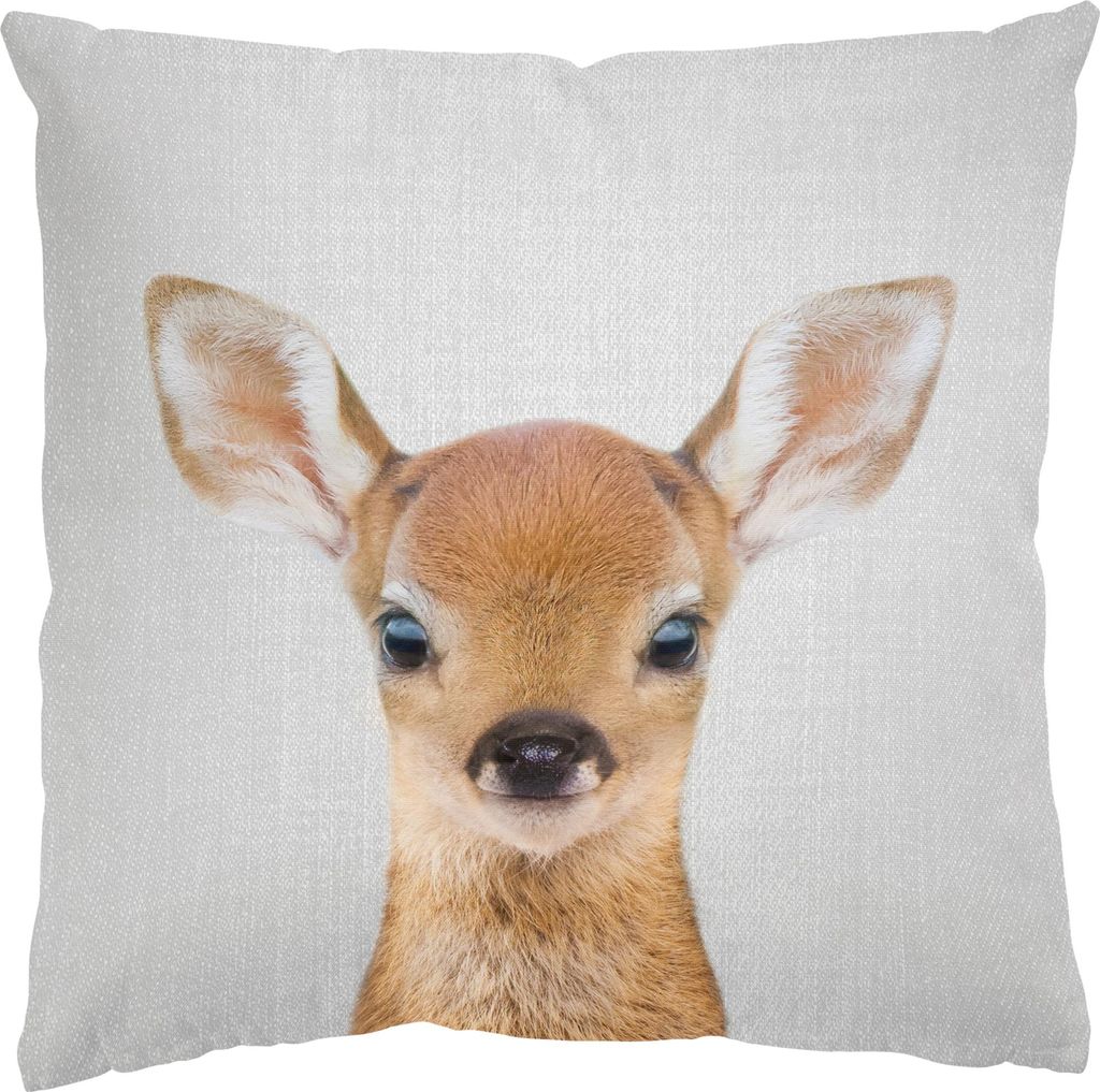 Dekokissen Tiere drinnen / Indoor Zierkissen Canvas waschbar Design schwarz weiss Motiv Sofakissen mit Füllung