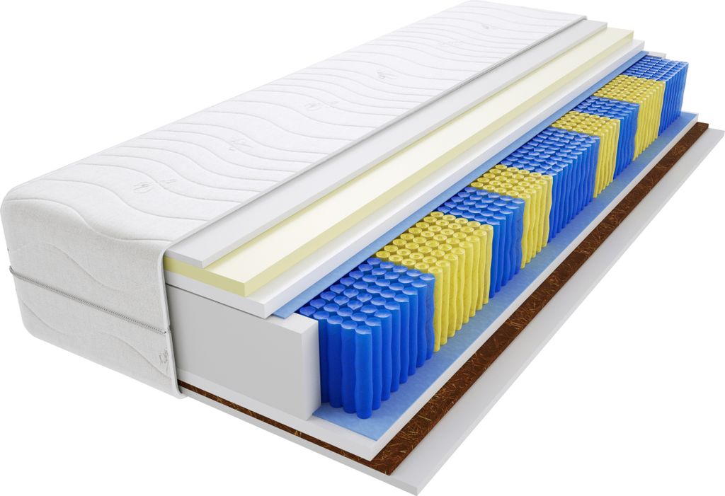 Matratze 60x120 cm Doppelmatratze, H3 & H5 Federkernmatratze, Taschenfederkernmatratze 20 cm Hoch Kokosfaser Visco Memory Hypoallergene, HR-Schaum,...