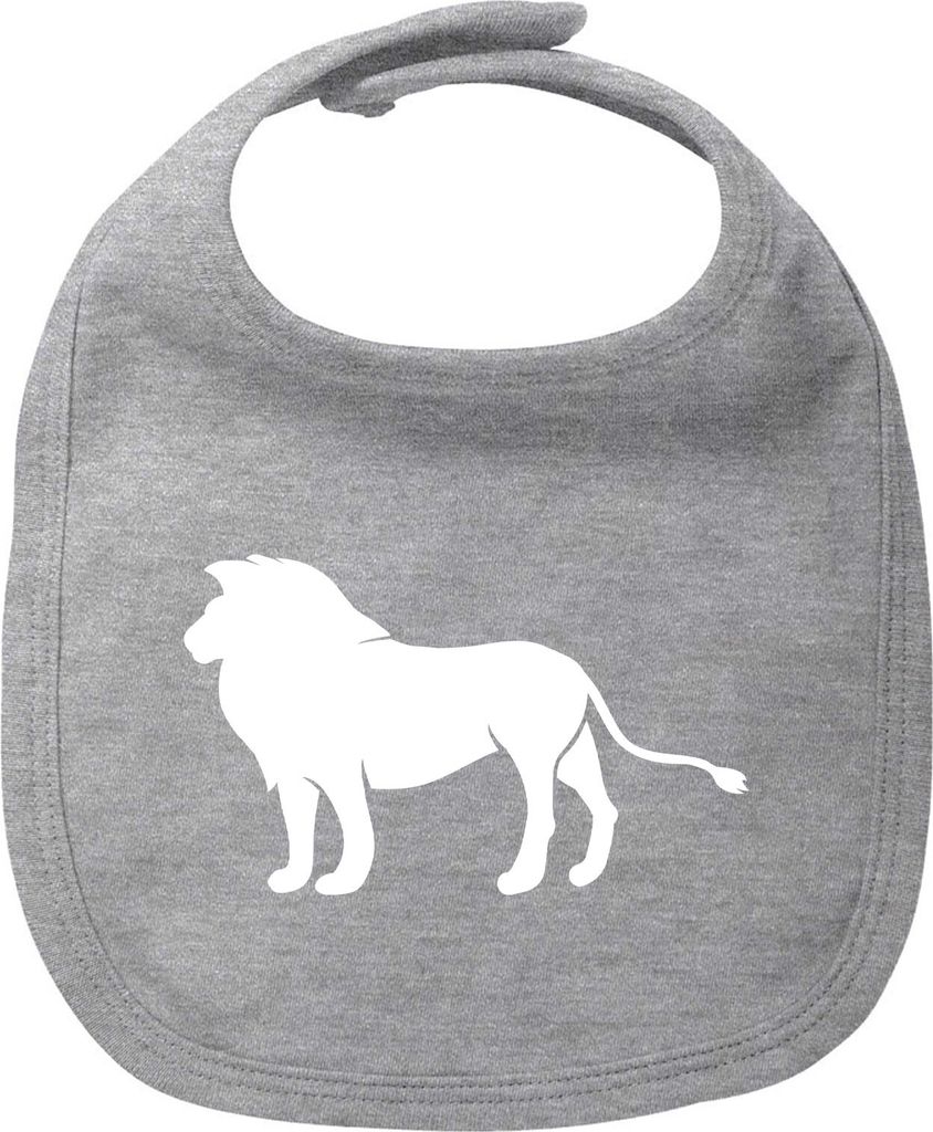Huuraa Baby Lätzchen Löwe Silhouette Heather Grey Klettverschluss Baumwolle Latz Geschenkidee