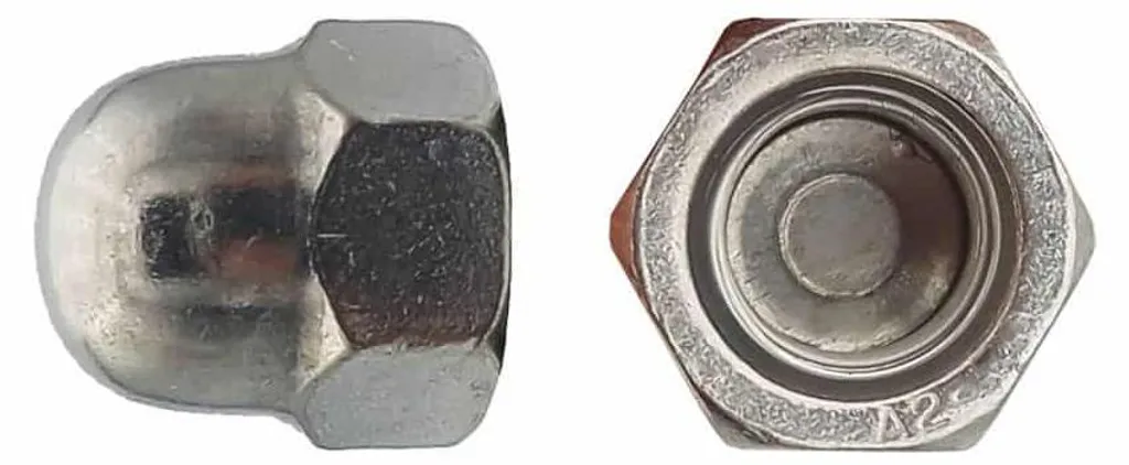Écrous Borgnes M12 DIN 1587 en Acier Inox A2 pour Finition et Sécurité