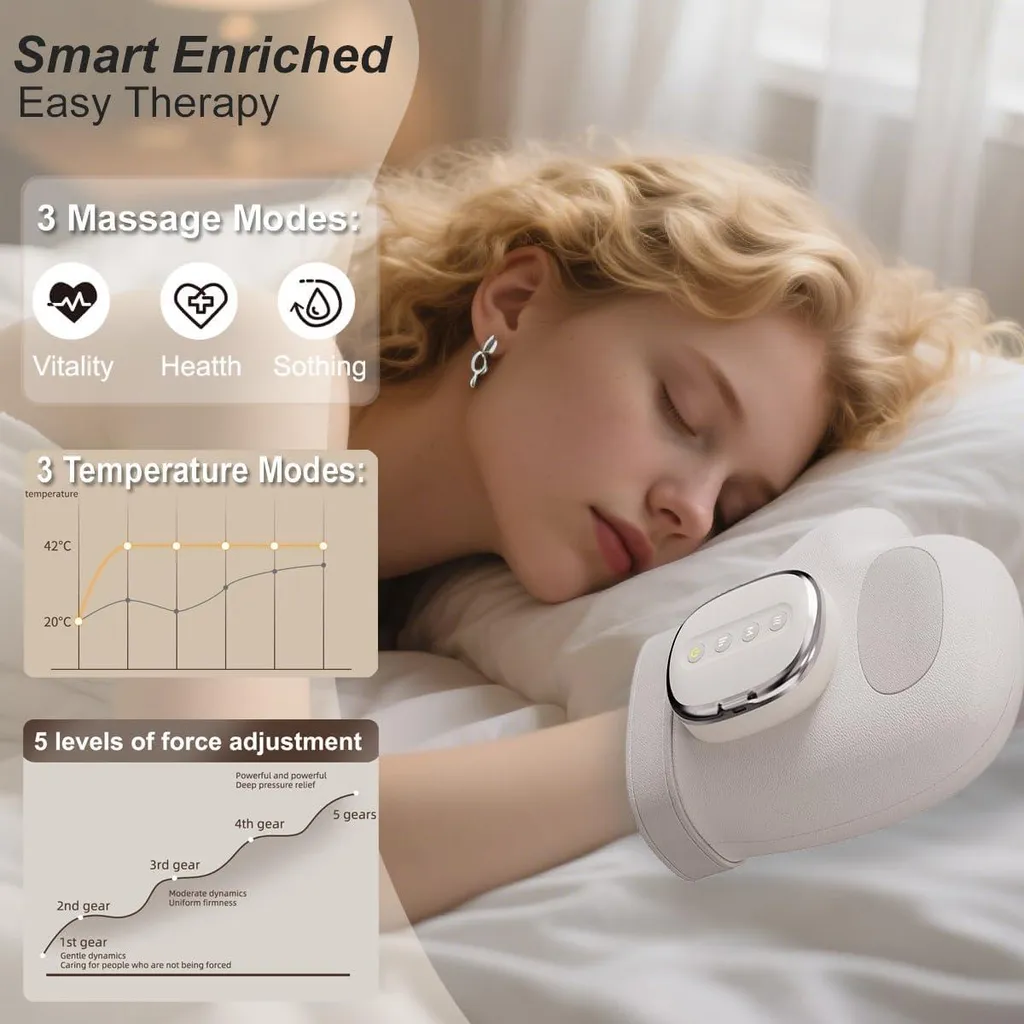 Masseur de Main Thérapeutique Intelligent : Chaleur et Compression