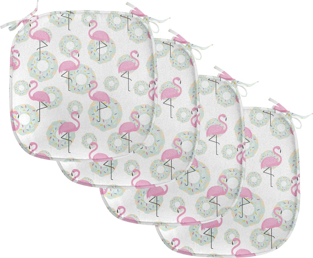 Cuscini Sedie ABAKUHAUS Flamingo - Set 4 Pezzi Impermeabili 40x40cm