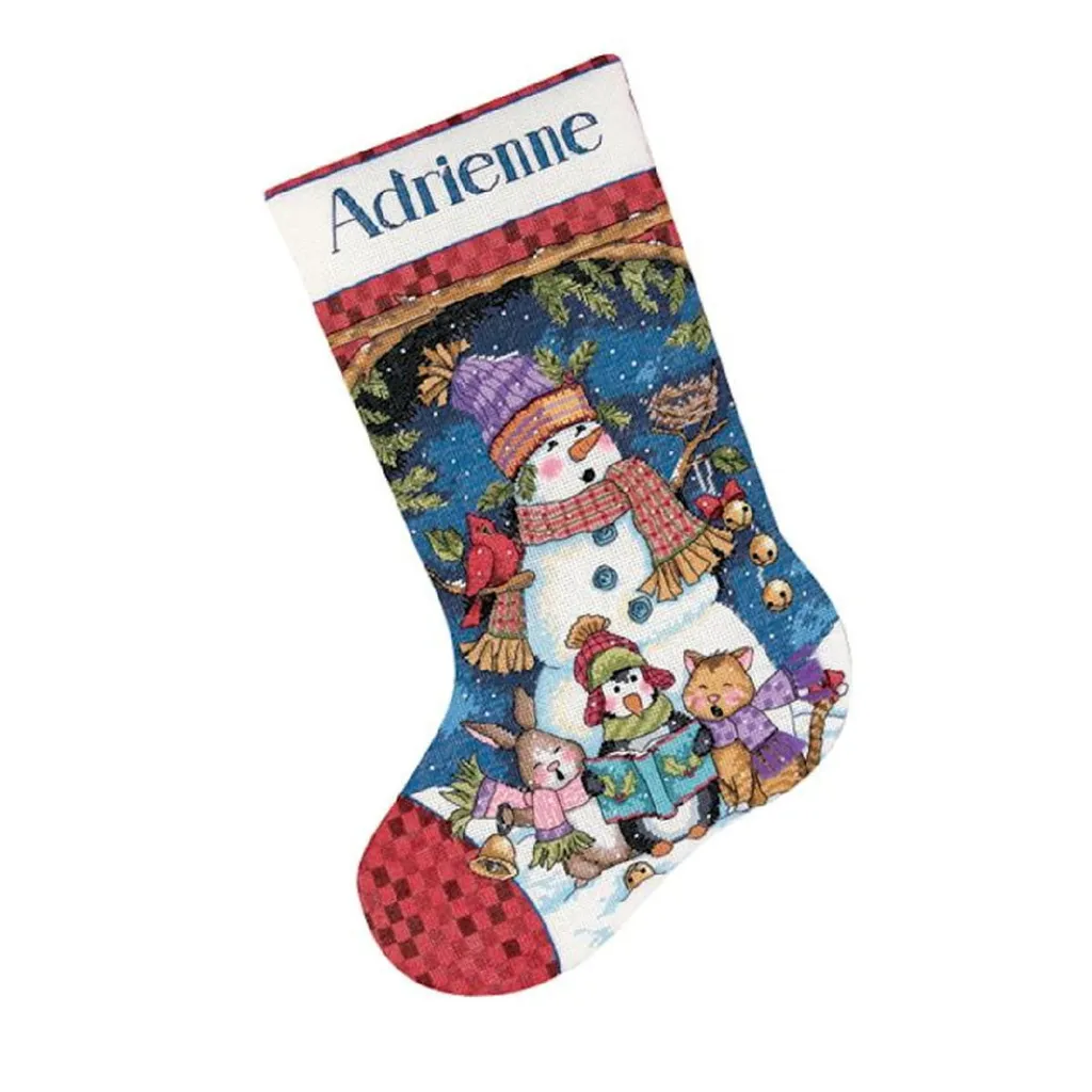 Kit broderie point de croix compté Chaussette Douceur de Noël 40cm