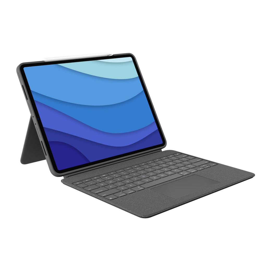 Logitech Combo Touch - Tastatur und Foliohülle - mit Trackpad - hintergrundbeleuchtet - Apple Smart connector - QWERTY - GB - Oxford Gray - für A...