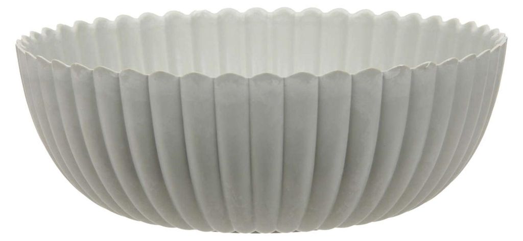 Pflanzgefäß Ø 25xH9cm rund Kunststoff grau gewischt Produktbild 