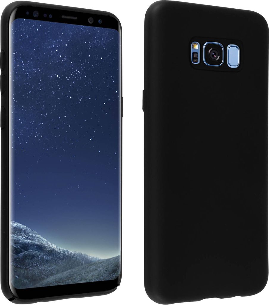 Halbsteife Silikon Handyhülle Samsung Galaxy S8 Plus, Soft Touch - Schwarz