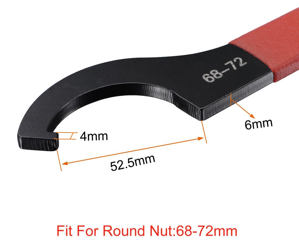 C Hakenschlš¹ssel Spannzangenfutter fš¹r 68-72mm Rundmutter, mit rotem rutschfestem Griff