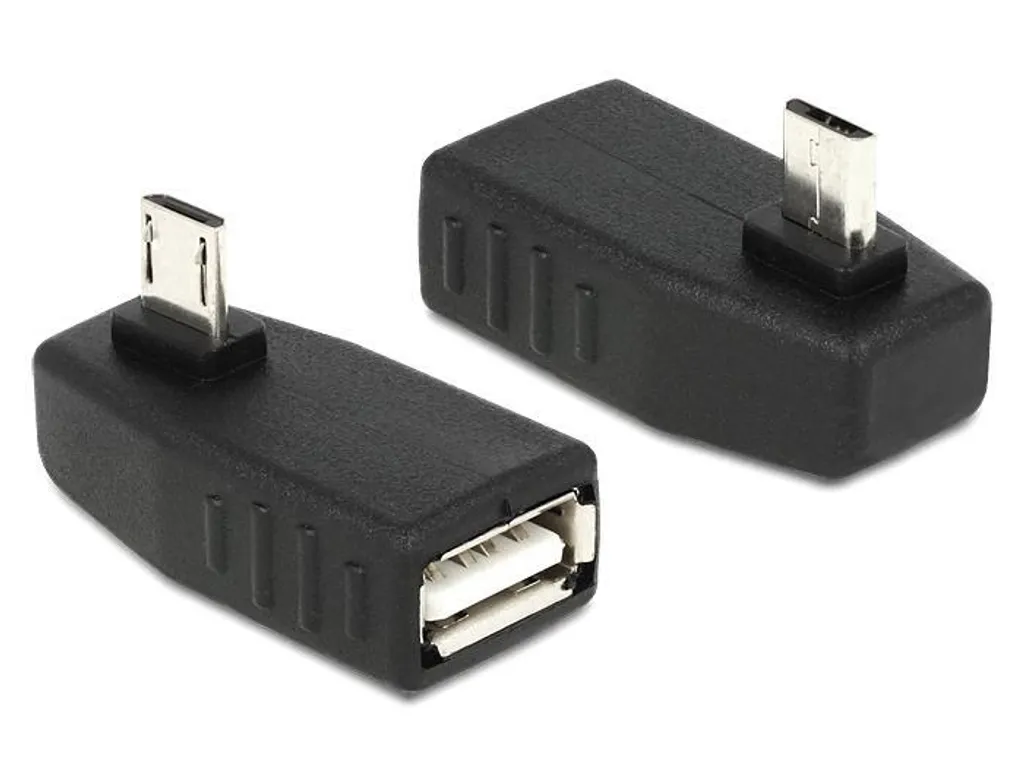 Adattatore spina USB micro-B - presa USB 2.0-A OTG 90° angolata