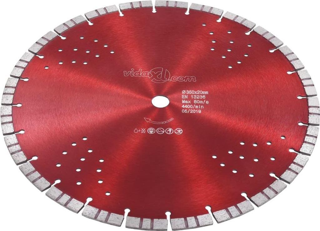vidaXL Diamant-Trennscheibe mit Turbo und Löchern Stahl 350 Produktbild 