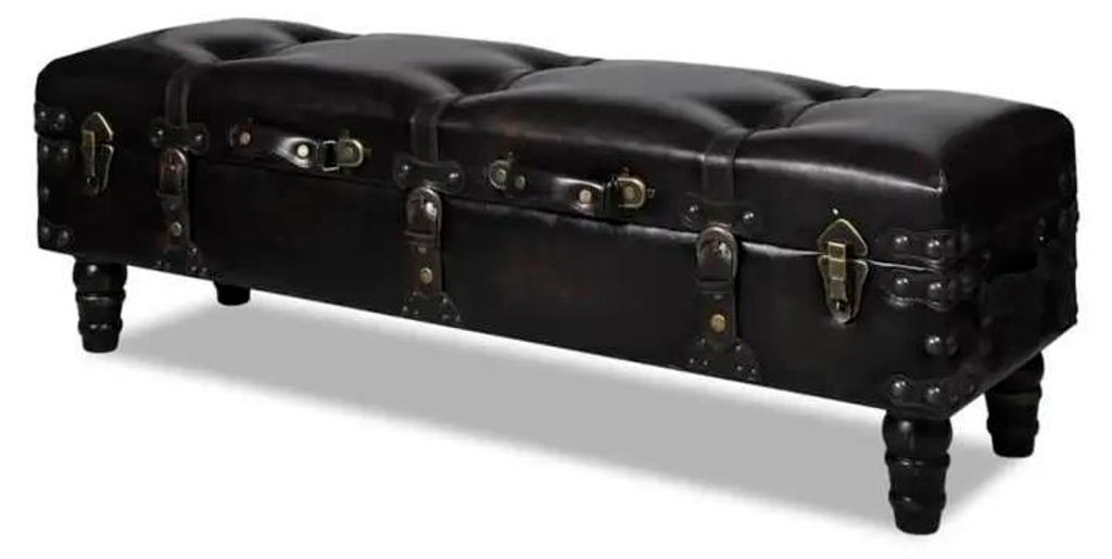 Aufbewahrungsbank - Lange Sitzbank - Mit Stauraum - 111 x 34 x 37 cm - Für Flur oder Schlafzimmer - Schokoladenbraun
