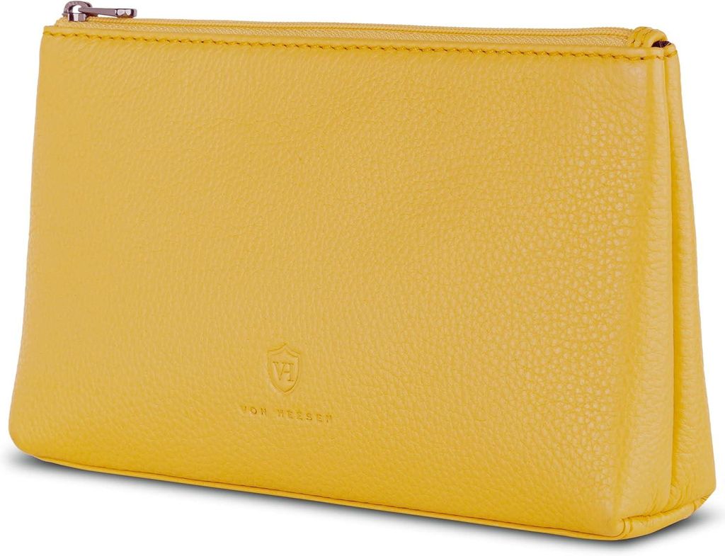 Echtleder Kosmetiktasche für Damen und Herren Kulturbeutel Waschtasche aus Nappaleder Reise Kosmetik Organizer mit Reißverschluss