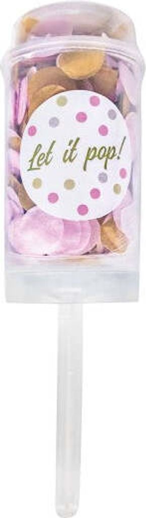 Weiß-Rosa-Beige Party Popper
