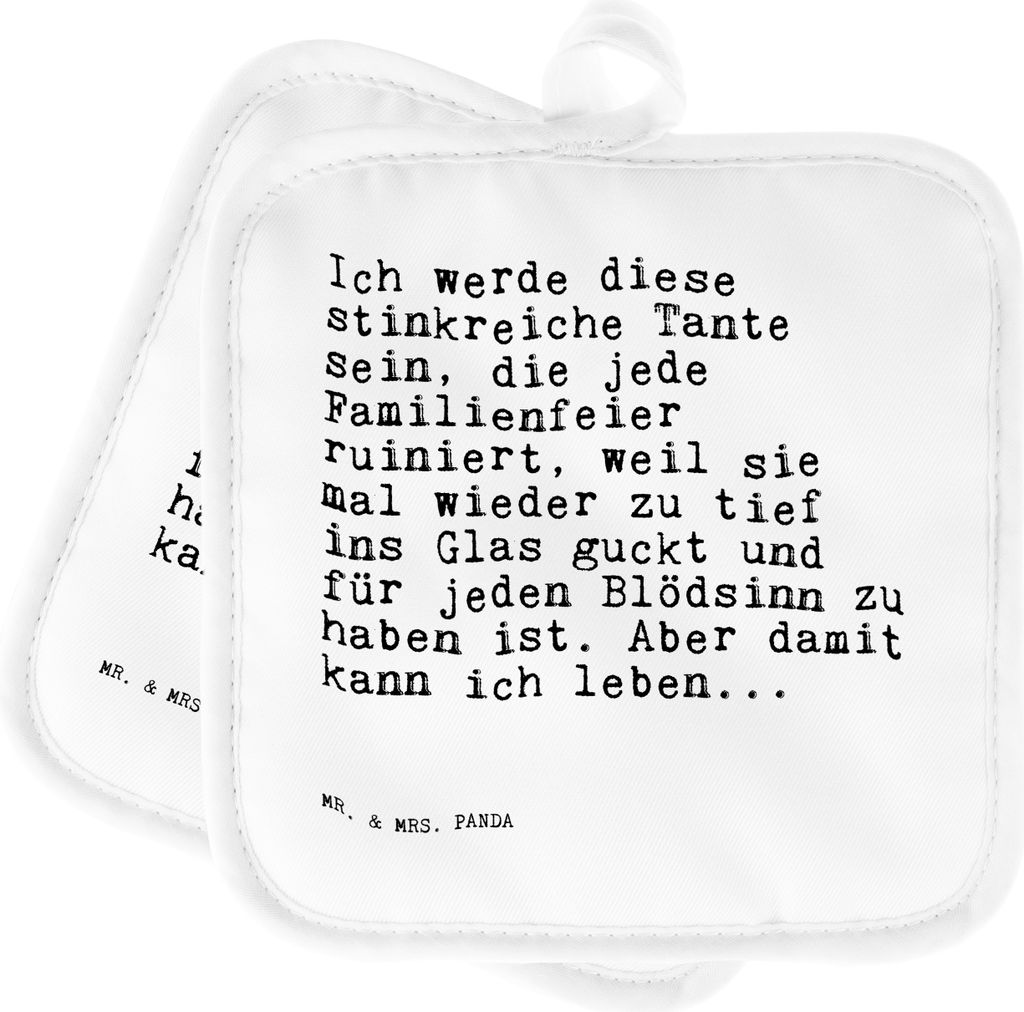 Mr. & Mrs. Panda Topflappen Ich werde diese stinkreiche... - Weiß - Geschenk, Ofenlappen, Neffe, lustiger Spruch, Sprüche Weisheiten Zitate Lusti...