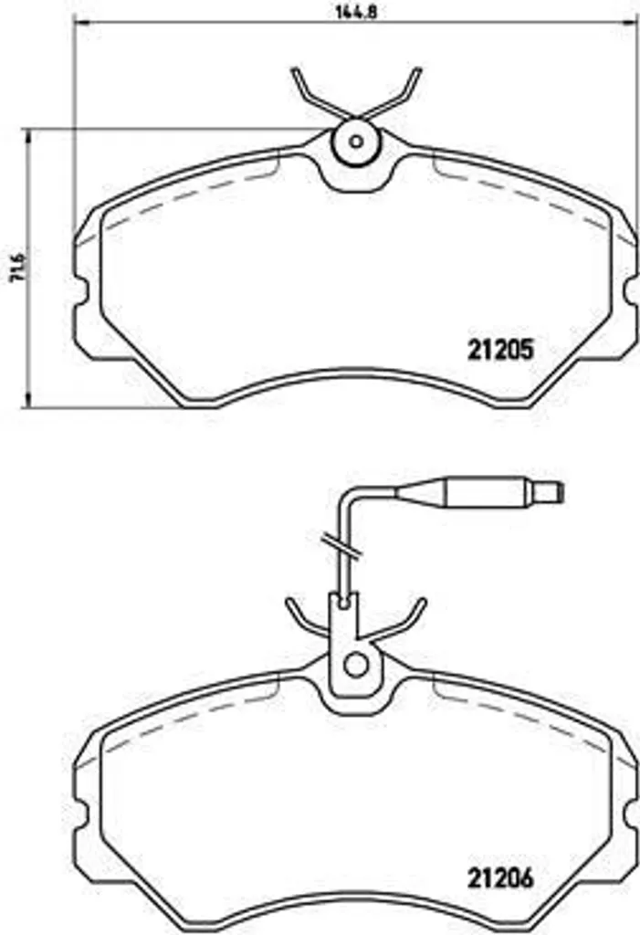 Jeu de plaquettes de frein avant pour Ducato Brembo P 23 023 Pro
