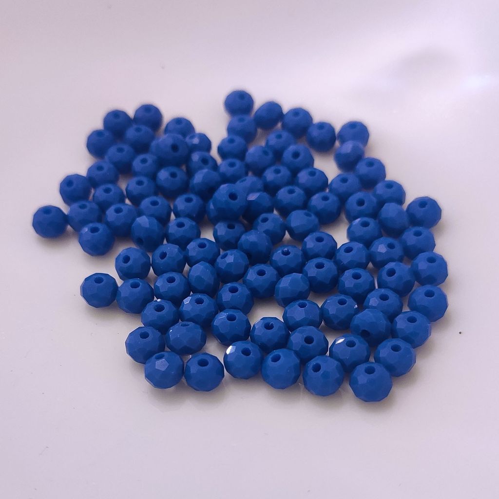 Glasperlen - Typ 'Facettiert' - 100 Stück - 8 mm - Blau matt