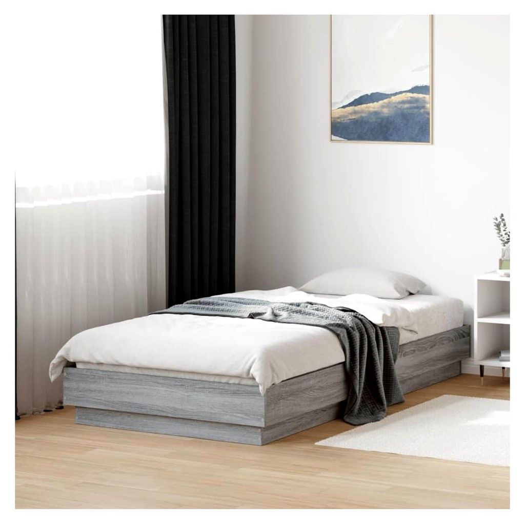 Bettgestell Grau Sonoma 75x190 cm Holzwerkstoff