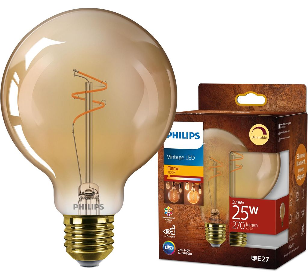 Lampadina LED Philips E27 a sfera G95 3,1 W = 25 W 270 lm Immagine del prodotto 