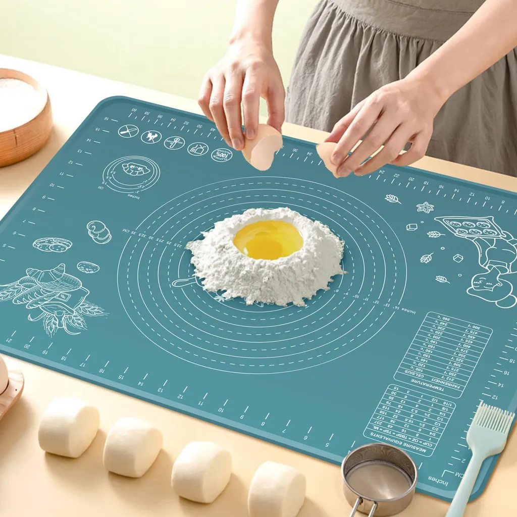 Tapis de pétrissage silicone anti-adhésif 80x60 cm pour cuisiner sans salir