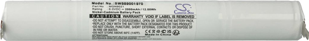vhbw Akku kompatibel mit Beghelli 391848, 8823, BS155, B171/515, 784157 Fluchtweg, Notfallbeleuchtung (2000 mAh, 6 V, NiCd)