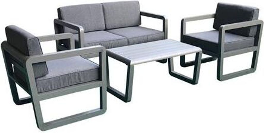 Gartenset Delfi grau Gartenlounge Aluminium rostfrei