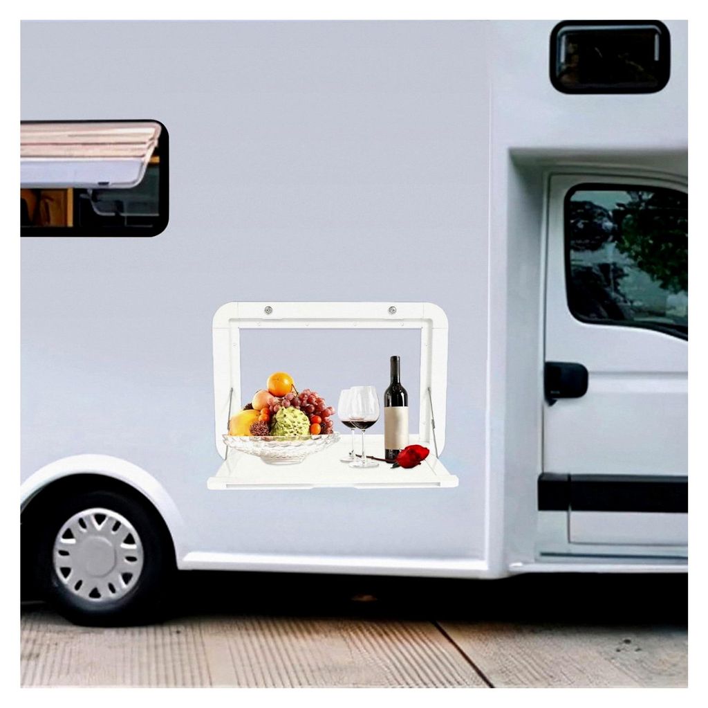Wandklapptisch für Wohnmobile 51 x 33 cm aus Aluminiumlegierung, leicht und wasserdicht, Picknicktisch für Van, Lkw, Wohnmobile, maximale Belastu...