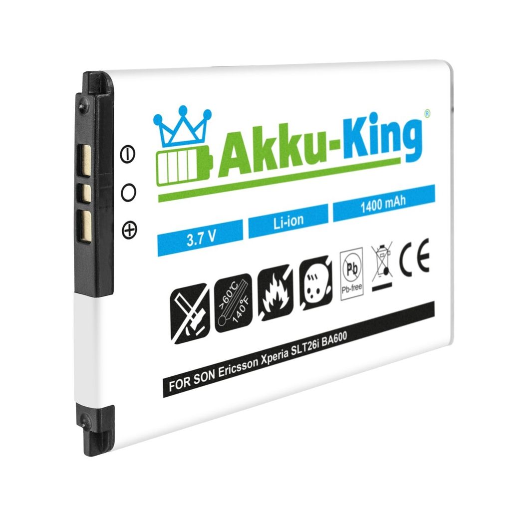Akku kompatibel mit Sony BA600 Li-Ion - 1300mAh - für Xperia U, Kumquat, LT16i, ST25i