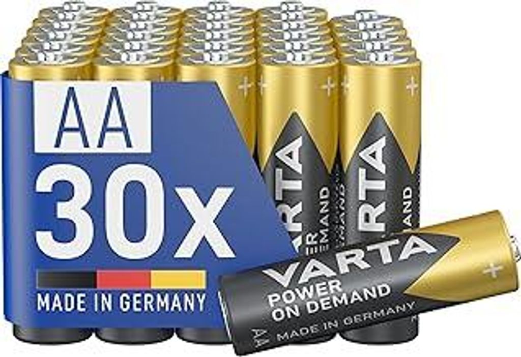 VARTA Batterien AA, 30 Stück, Power on Demand, Alkaline, 1,5V, Vorratspack, smart, flexibel, leistungsstark, ideal für Computerzubehör, Smart Ho...