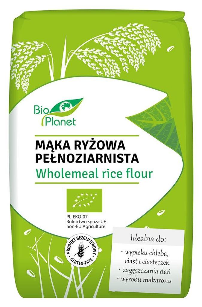 MĄKA RYŻOWA PEŁNOZIARNISTA BEZGLUTENOWA BIO 500 g - BIO PLANET