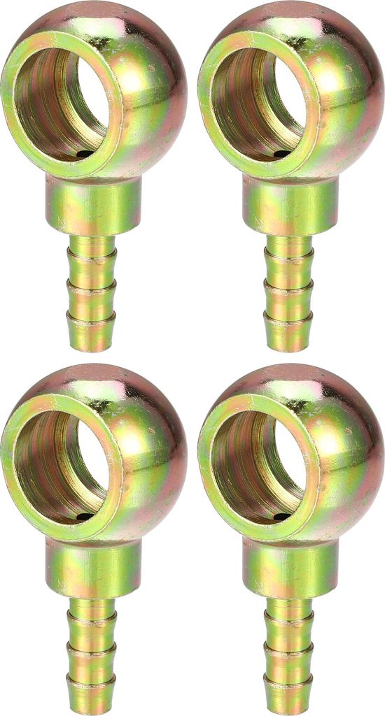 Banjo-Bolzen Schlauchstutzenadapter / Innenbremskraftstoffleitung Adapter für Auto Motorrad / Robustes Metall 16mm ID 8mm OD / 4 Stück Bronze Farbe