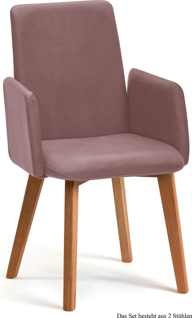 Armlehnstuhl (2er-Set) Darcie 52x92x60 Eiche geölt/Rosewood