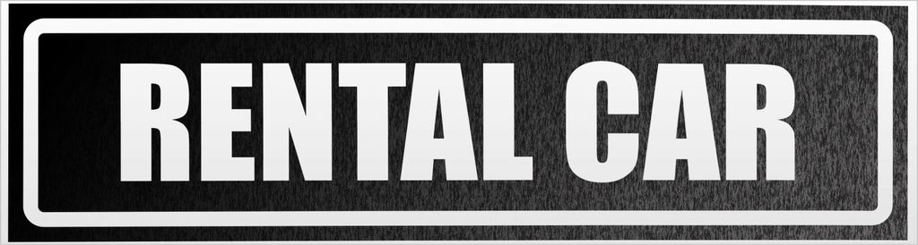 Kiwistar Rental Car invertiert Magnetschild Schild magnetisch - 30cm Schwarz - reflektierend - Magnetfolie für Auto PKW Kfz