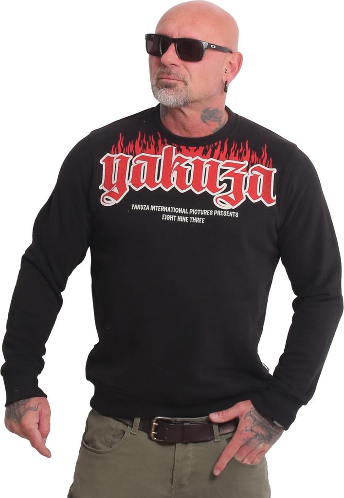 Yakuza Herren Fck Society Pullover, Schwarz, M