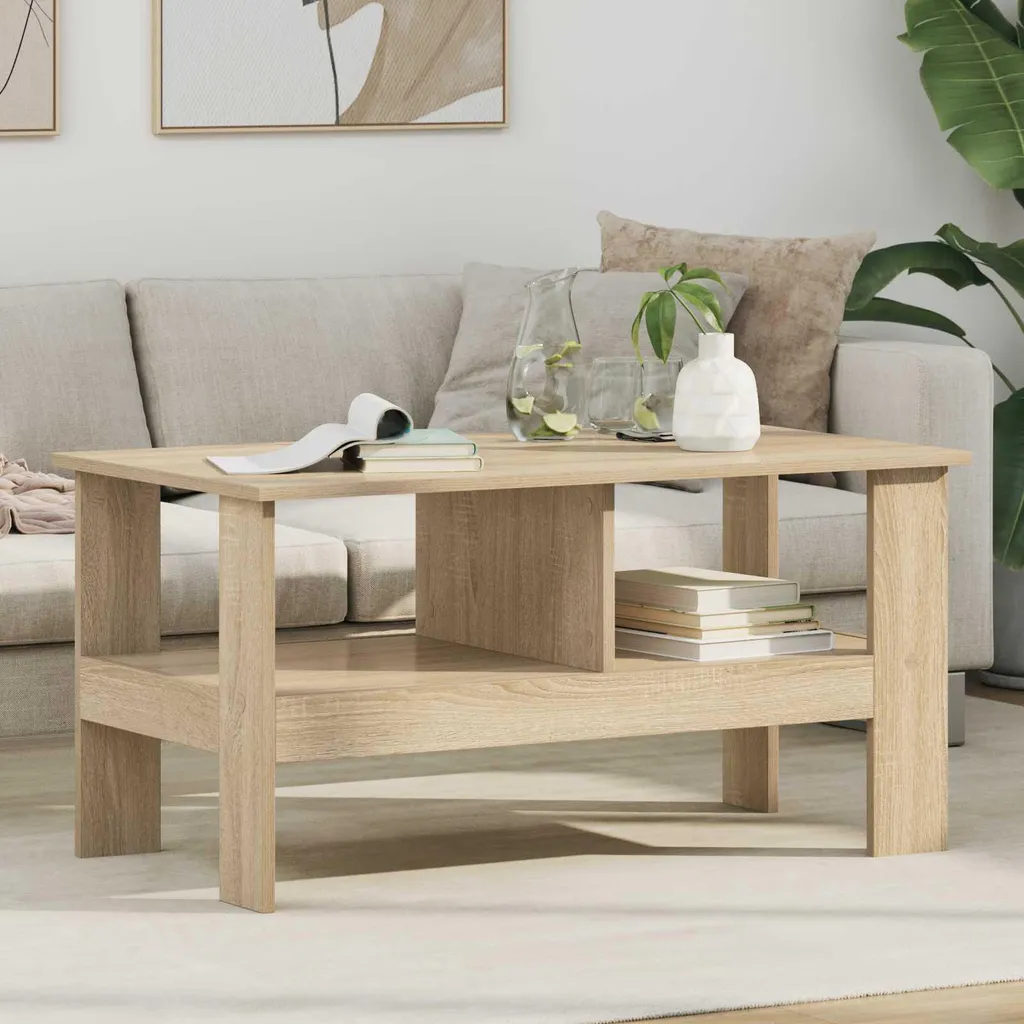 Tavolino Salotto 90x50x45 Maison Exclusive Sonoma Rovere Resistente