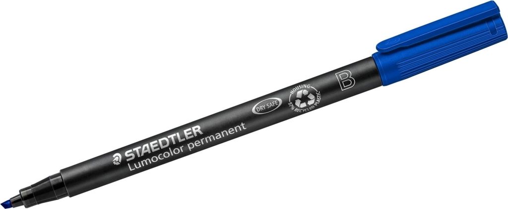 STAEDTLER Folienstift Lumocolor perm B blau 10 Stück