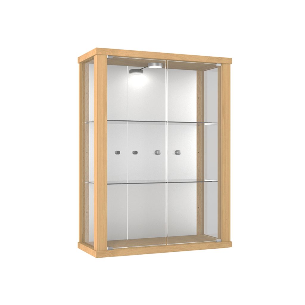 K-Möbel Vitrine suspendue en hêtre (80x60x25 cm) avec 2 Image du produit 