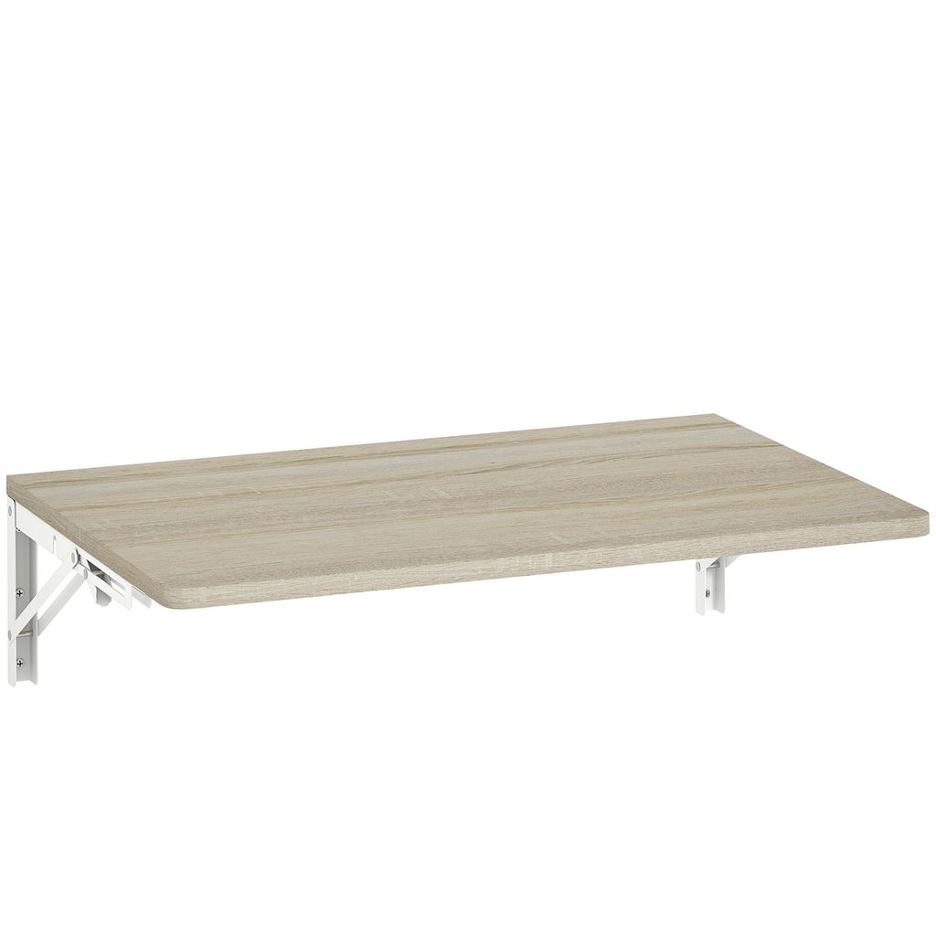 Wandklapptisch, 60x40 cm Klapptisch, Platzsparender Schwimmender Schreibtisch mit abgerundeten Ecken, für Homeoffice, Wohnzimmer, Schlafzimmer, K...