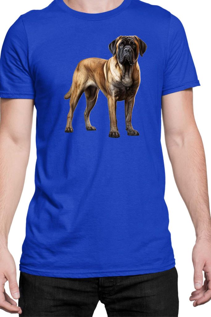 Herren T-Shirt Dogs Breeds English Mastiff Dog Breed 006, Man 3XL / Blau